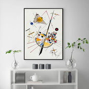 Wall Art 70cmx100cm Delicate Tension By Wassily Kandinsky Black Frame Canvas V207-1078