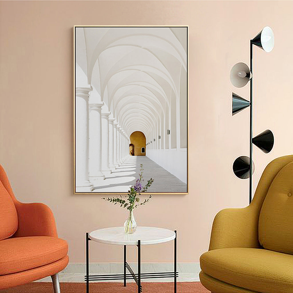 Wall Art 50cmx70cm Long Corridor Style A Gold Frame Canvas V207-1091