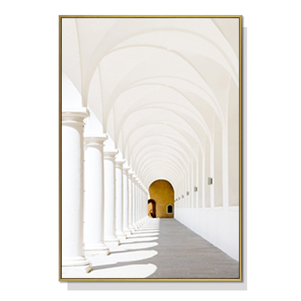 Wall Art 50cmx70cm Long Corridor Style A Gold Frame Canvas V207-1091