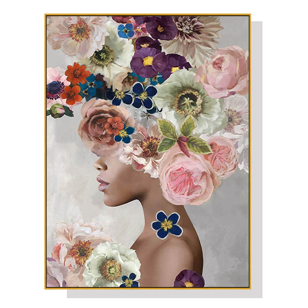 Wall Art 70cmx100cm Foolish in Love II Gold Frame Canvas V207-1099