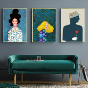 Wall Art 40cmx60cm Modern Figure 3 Sets Gold Frame Canvas V207-1124