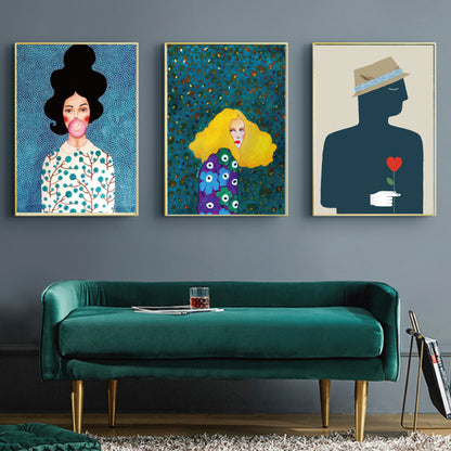 Wall Art 40cmx60cm Modern Figure 3 Sets Gold Frame Canvas V207-1124