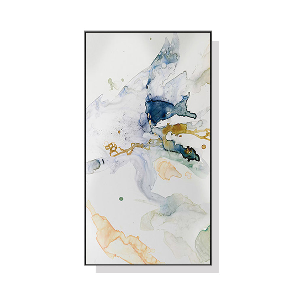 Wall Art 40cmx80cm Abstract Watercolour Style Black Frame Canvas V207-1145