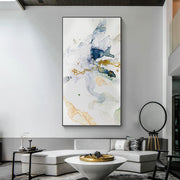 Wall Art 40cmx80cm Abstract Watercolour Style Black Frame Canvas V207-1145