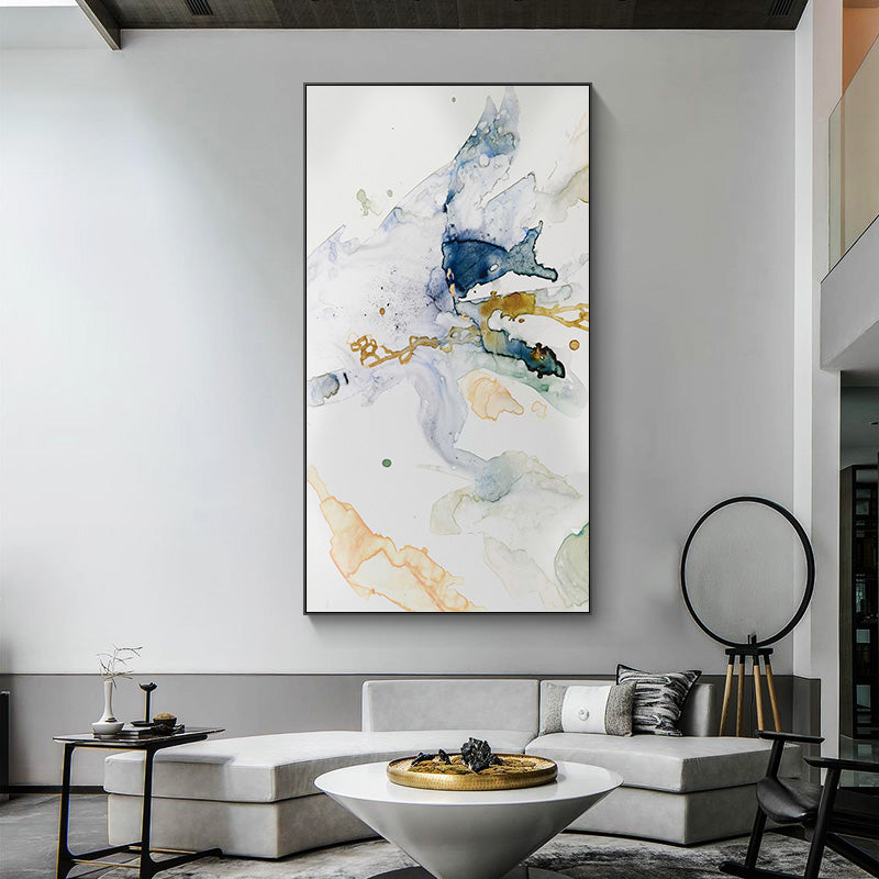 Wall Art 40cmx80cm Abstract Watercolour Style Black Frame Canvas V207-1145