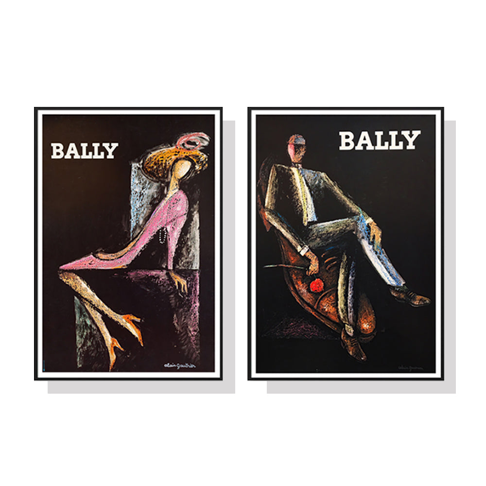 Wall Art 50cmx70cm Bally Man & Woman 2 Sets Black Frame Canvas V207-1170
