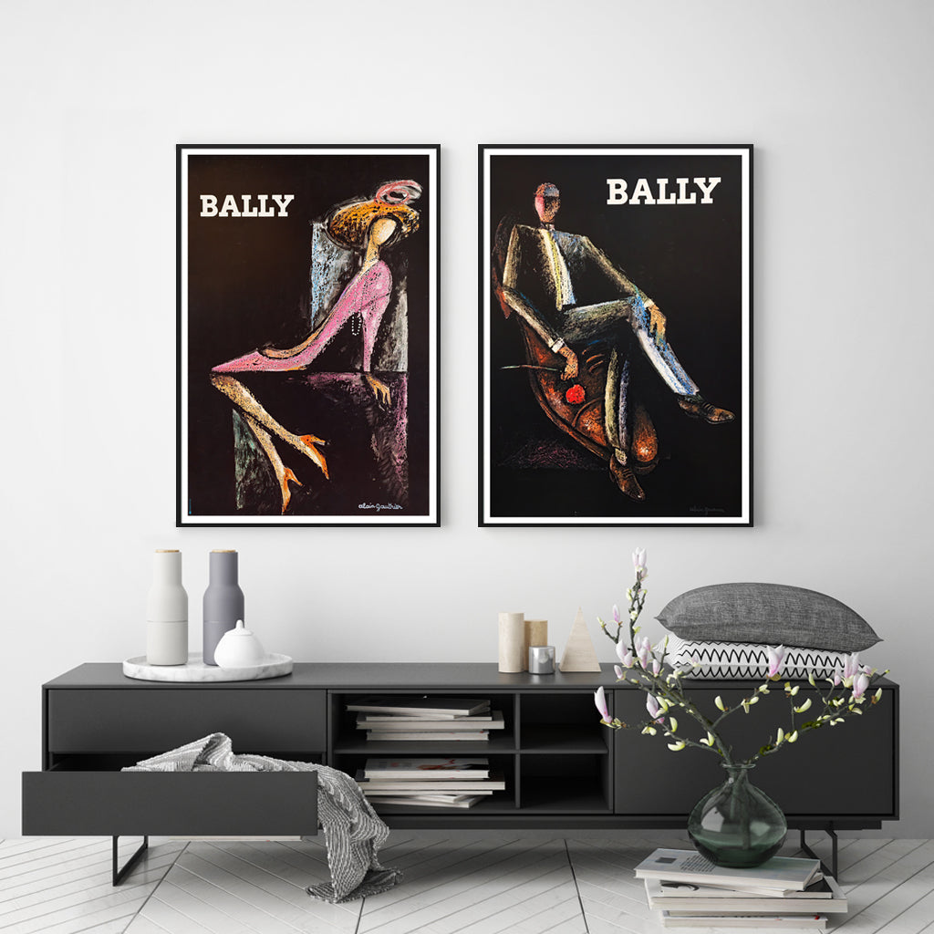 Wall Art 50cmx70cm Bally Man & Woman 2 Sets Black Frame Canvas V207-1170
