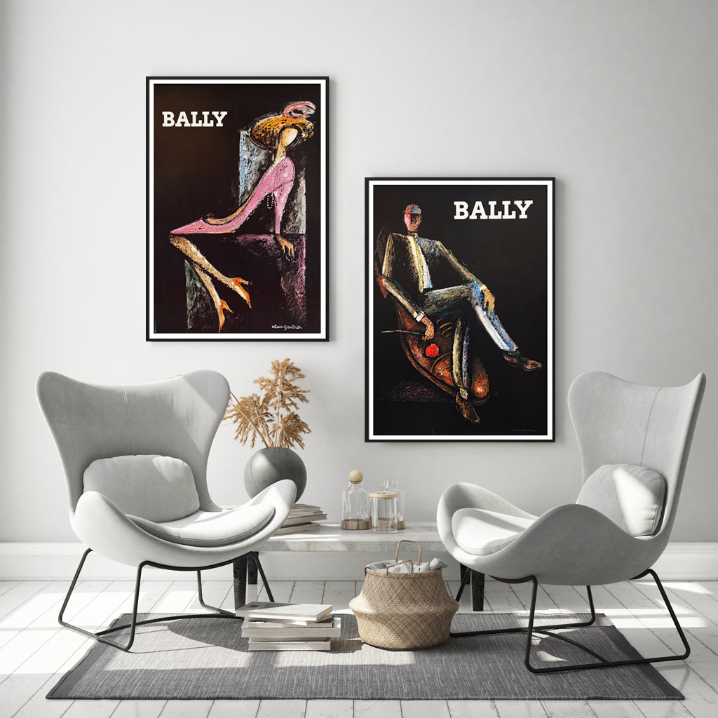 Wall Art 50cmx70cm Bally Man & Woman 2 Sets Black Frame Canvas V207-1170