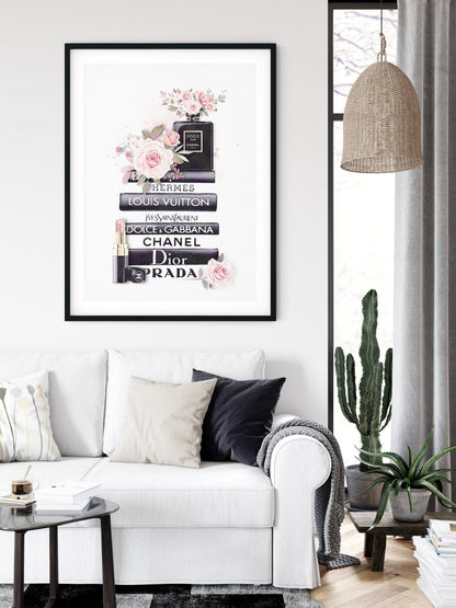 Wall Art 50cmx70cm Fashion Book Black Frame Canvas V207-1172