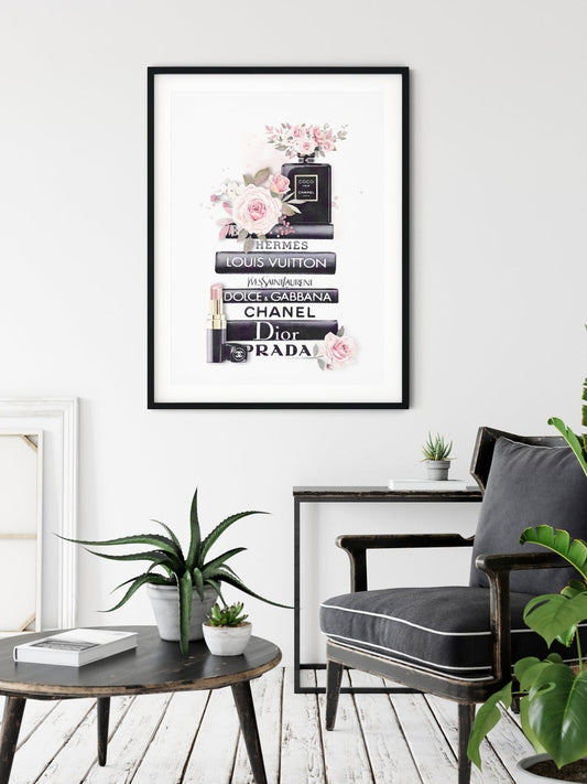 Wall Art 50cmx70cm Fashion Book Black Frame Canvas V207-1172