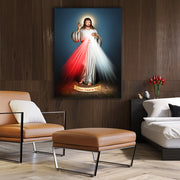 Wall Art 60cmx90cm Jesus Divine Mercy I Trust In You Black Frame Canvas V207-1212