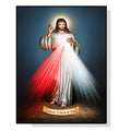 Wall Art 70cmx100cm Jesus Divine Mercy I Trust In You Black Frame Canvas V207-1213