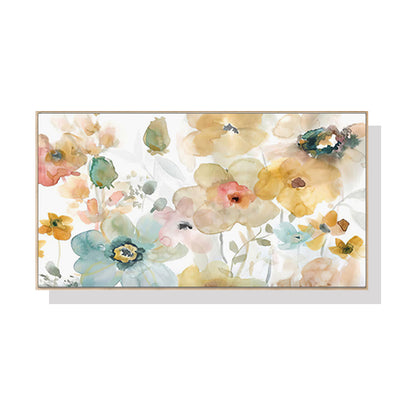 Wall Art 60cmx120cm Floral Watercolor Style Wood Frame Canvas V207-1267