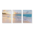 Wall Art 60cmx90cm Ocean and beach 3 Sets White Frame Canvas V207-1294