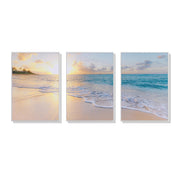 Wall Art 60cmx90cm Ocean and beach 3 Sets White Frame Canvas V207-1294