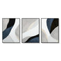 Wall Art 50cmx70cm Abstract Navy Blue 3 Sets Black Frame Canvas V207-1338