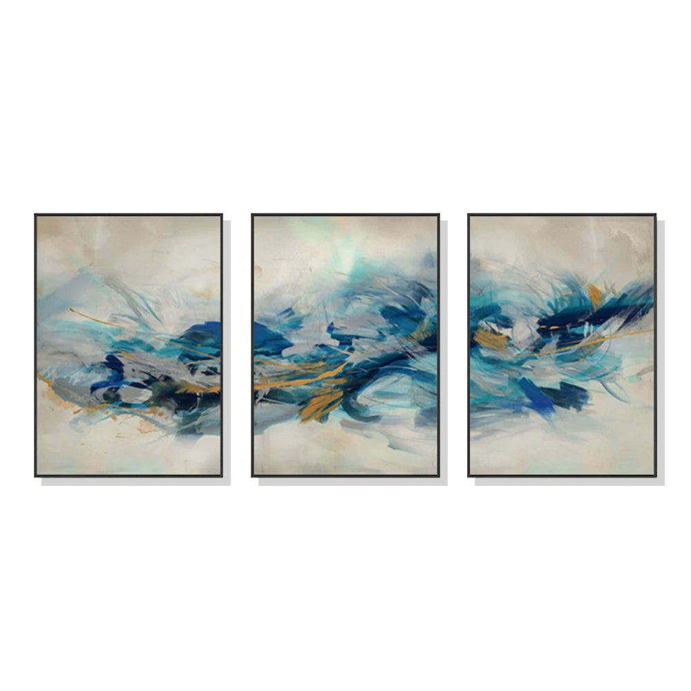 Wall Art 60cmx90cm The Universal 3 Sets Black Frame Canvas V207-1431