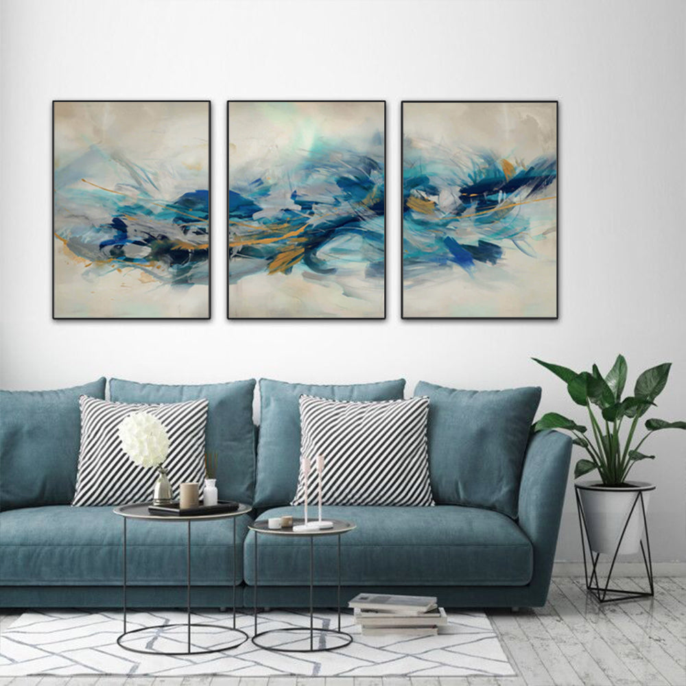 Wall Art 60cmx90cm The Universal 3 Sets Black Frame Canvas V207-1431