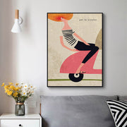 Wall Art 80cmx120cm Scooter Black Frame Canvas V207-1464