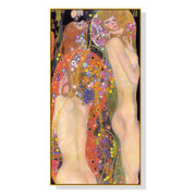 Wall Art 50cmx100cm Water Serpents By Gustav Klimt Gold Frame Canvas V207-1473