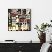 Wall Art 90cmx90cm Book Black Frame Canvas V207-1495-2