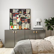 Wall Art 90cmx90cm Book Black Frame Canvas V207-1495-2