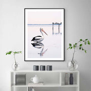 Wall Art 70cmx100cm Pelican Black Frame Canvas V207-1616