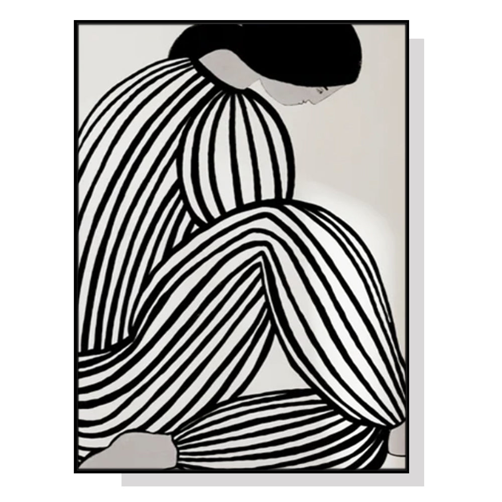 Wall Art 50cmx70cm Mid Century Figure Black Frame Canvas V207-1750