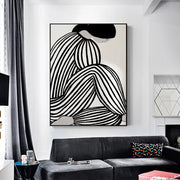 Wall Art 50cmx70cm Mid Century Figure Black Frame Canvas V207-1750