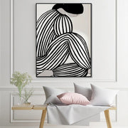 Wall Art 50cmx70cm Mid Century Figure Black Frame Canvas V207-1750