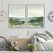 Wall Art 70cmx100cm Watercolor landscape 2 Sets Black Frame Canvas V207-1774