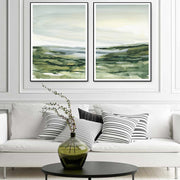 Wall Art 70cmx100cm Watercolor landscape 2 Sets Black Frame Canvas V207-1774