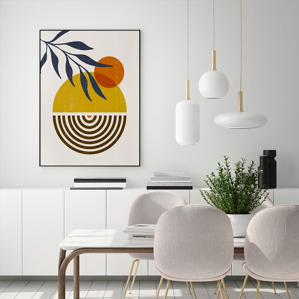 Wall Art 40cmx60cm Sun and Moon Black Frame Canvas V207-1778.1