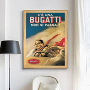 Wall Art 50cmx70cm Bugatti Gold Frame Canvas V207-1831