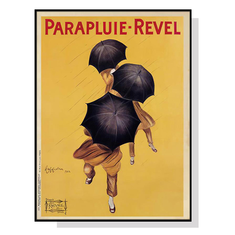Wall Art 70cmx100cm Parapluie Revel Black Frame Canvas V207-1884