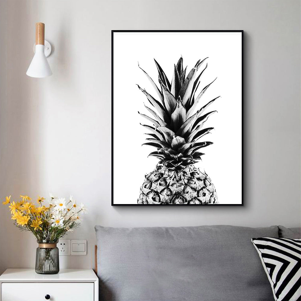 Wall Art 40cmx60cm Pineapple Black Frame Canvas V207-1978.1