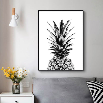 Wall Art 40cmx60cm Pineapple Black Frame Canvas V207-1978.1