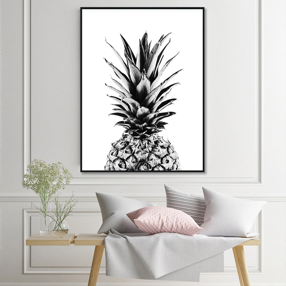 Wall Art 40cmx60cm Pineapple Black Frame Canvas V207-1978.1