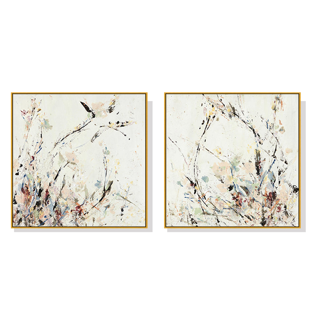 Wall Art 40cmx40cm Afternoon Walk 2 Sets Gold Frame Canvas V207-2121.1