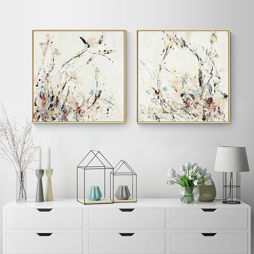 Wall Art 40cmx40cm Afternoon Walk 2 Sets Gold Frame Canvas V207-2121.1