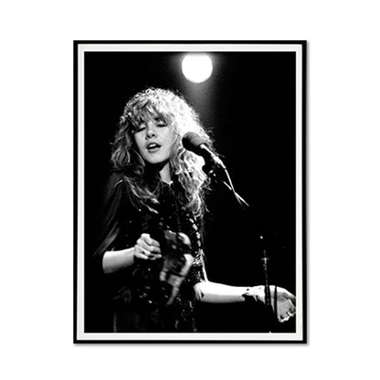Wall Art 60cmx90cm Young Stevie Nicks in Concert Poster, Black Frame Canvas V207-2252-004