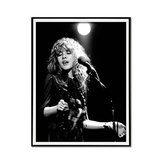 Wall Art 60cmx90cm Young Stevie Nicks in Concert Poster, Black Frame Canvas V207-2252-004