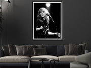 Wall Art 60cmx90cm Young Stevie Nicks in Concert Poster, Black Frame Canvas V207-2252-004