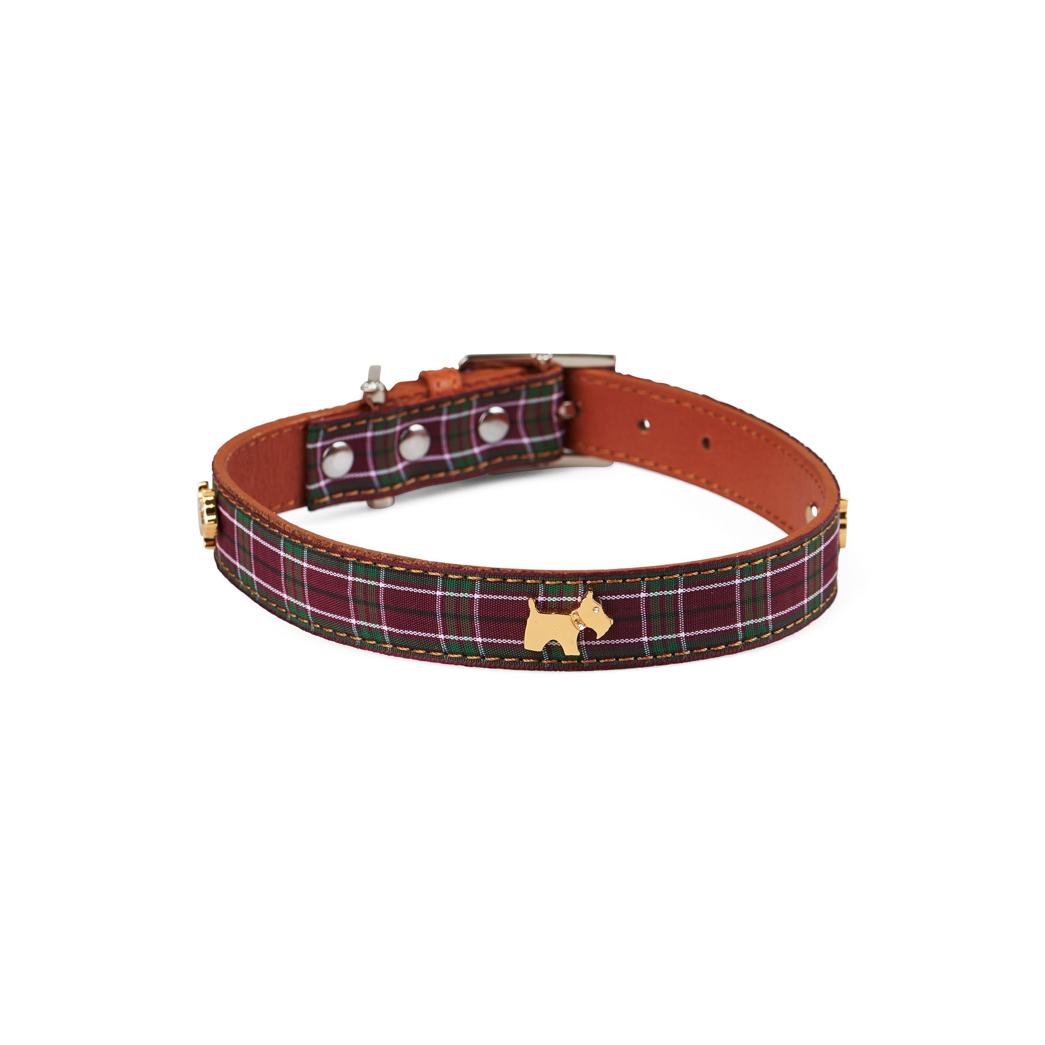 Highland Purple Tartan Dog Collar Small V208-HBP-34