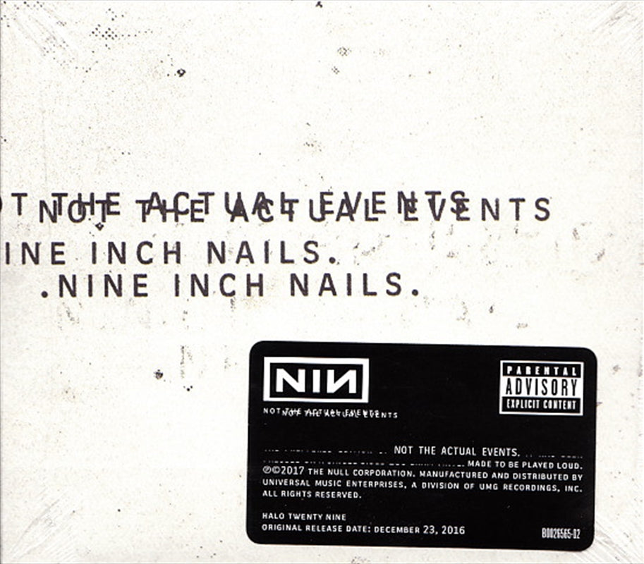 Not The Actual Events - Nine Inch Nails Cd Album V210-2426893