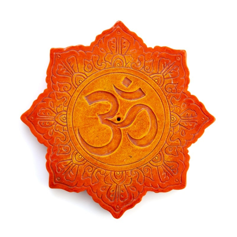 Orange Om Incense Burner V210-2613638