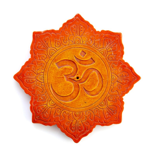 Orange Om Incense Burner V210-2613638
