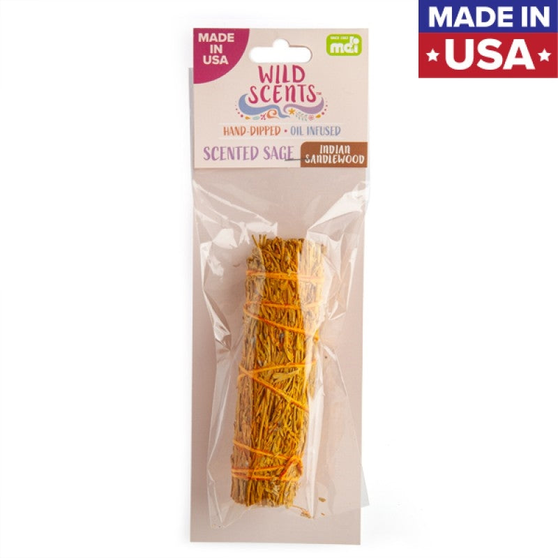 Wild Scents Indian Sandalwood Sage Smudge Stick V210-2670898