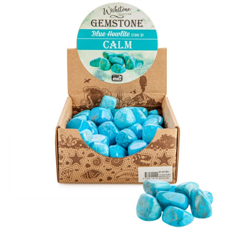 Gemstone Tumbled Blue Howlite (SENT AT RANDOM) V210-2670927