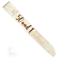 50 and Fabulous Rose Gold on White Sash V210-2671096